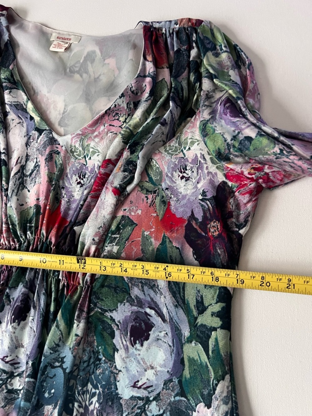 Sundance Multicolor Women’s Floral Silk V-Neck Peasant Tunic - L - Picture 10 of 10